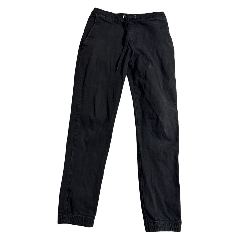 West 49 Black Joggers Pants Bottoms Casual Elastic Waist Cuffs Drawstring Men XS